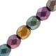 Abalorios facetadas cristal Checo Fire Polished 4mm - Purple iris gold